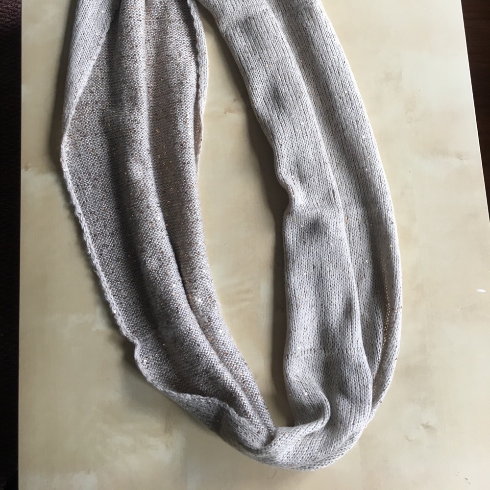 Infinity scarf -champagne color with sequins